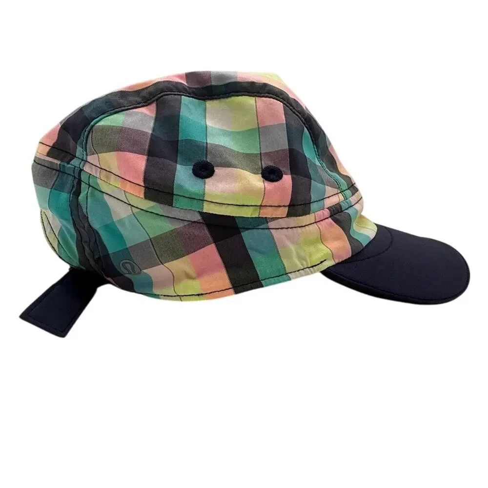 Lululemon Check Yourself Multicolor Plaid Running Hat Adjustable Strap - Picture 3 of 9